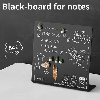 Metal Magnetic Blackboard Vertical DIY Design Desktop Message Board Badge Notes Storage Storage Display Board Message Display