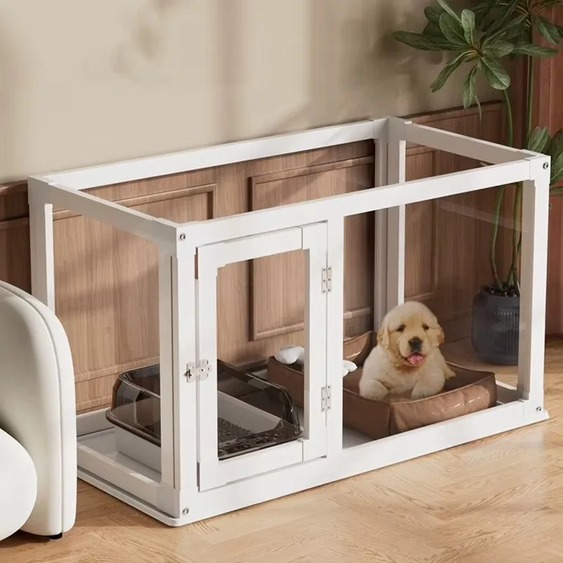 

Small Pet Dog Cage Full Transparent Acrylic Indoor Home Security Fence Safe for Cats and Dogs