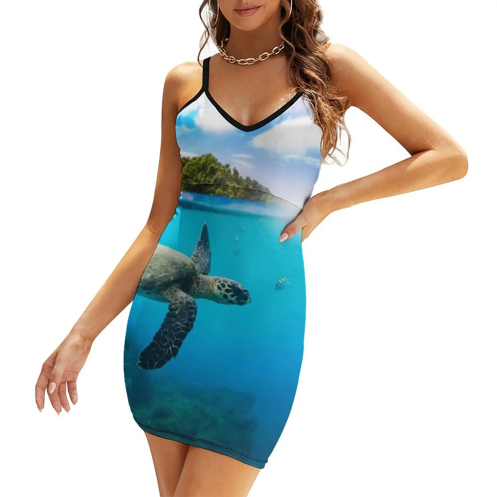 

Tropical Paradise Sling Dress women evening dress clothes for women women formal occasion dresses Bridesmaid dress woman