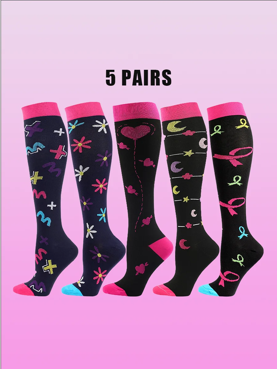 AliExpress 5 Pairs Men Women Compression Socks Sport Cycling Running Yoga Football Basketball Athletic Exercise Socks