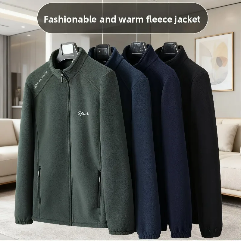 سترة صوف رجالية 2025، معطف سميك مبطن بياقة واقفة لربيع الخريف والشتاء #1