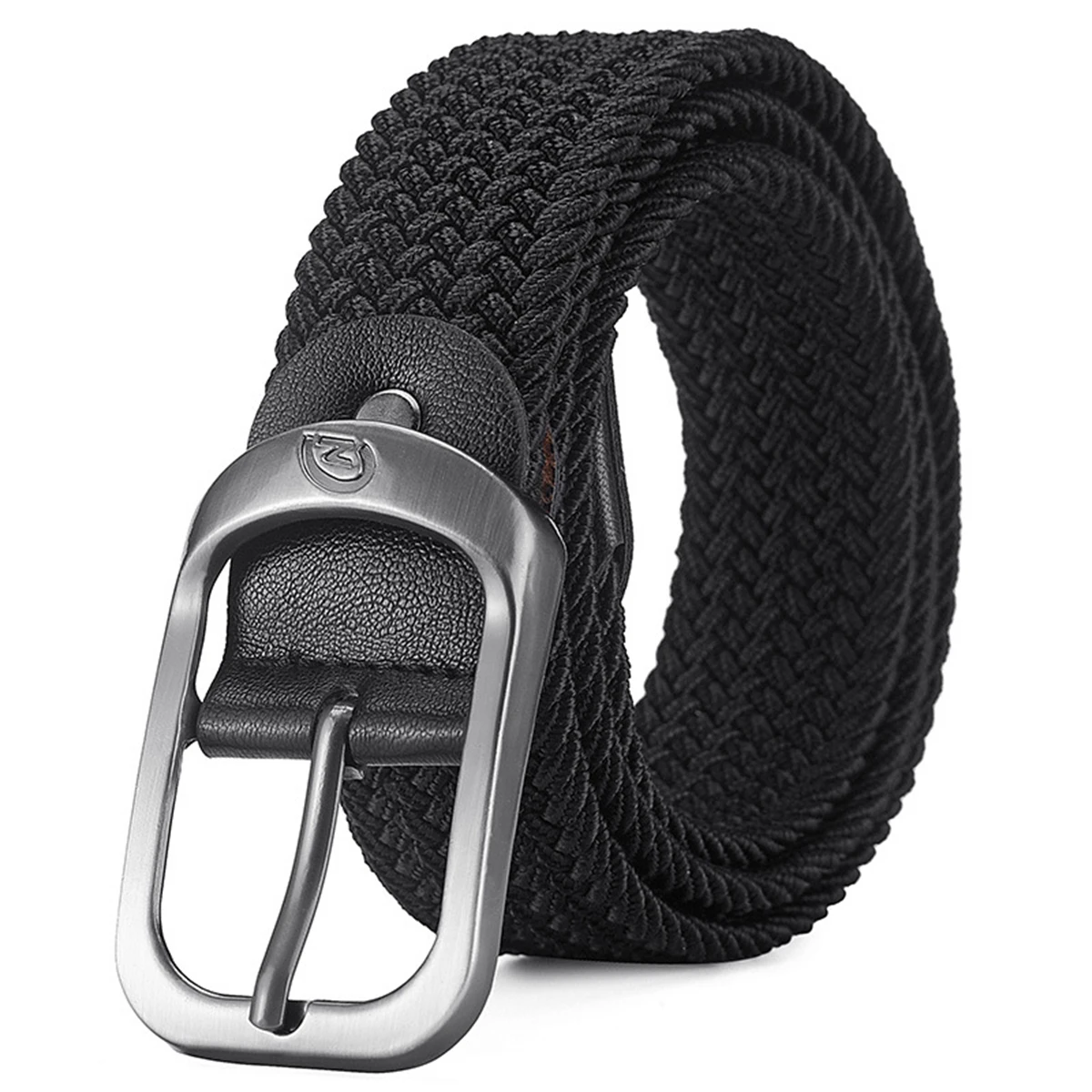 Men's Woven Stretch Belt No Punch Pin Buckle Elasticated Belt Golf Casual Belt Men's & Women's