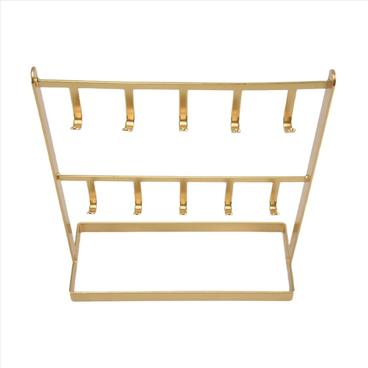 Tabletop Iron Jewelry Jewelry Earring Hanger Necklace Ring Earring Earring Shelf Display Shelf Porch Key Rack Gold-FABY view 3