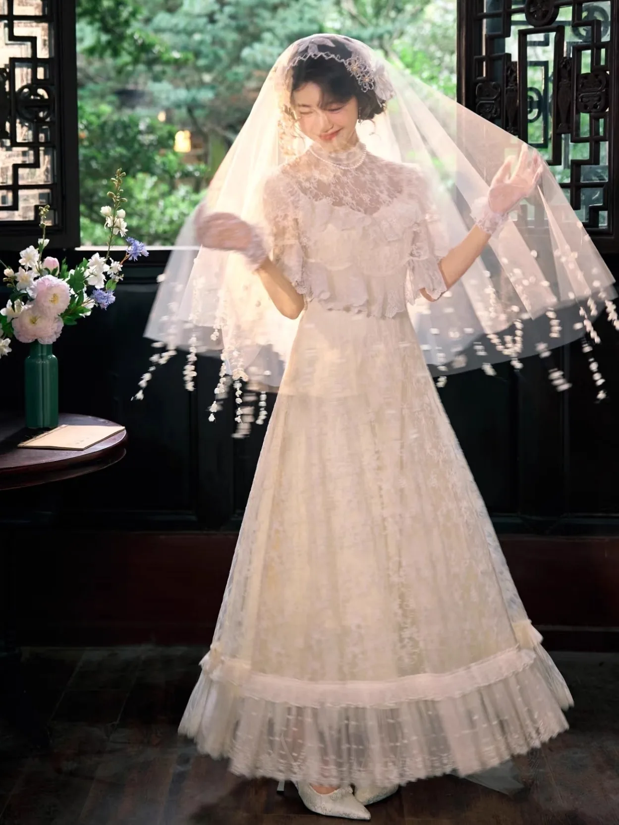 

Retro Garden Sle Wedding Dr Photoaphy Costume Improved Long Skirt for Wedding Chinese Traditional Fem Clo...