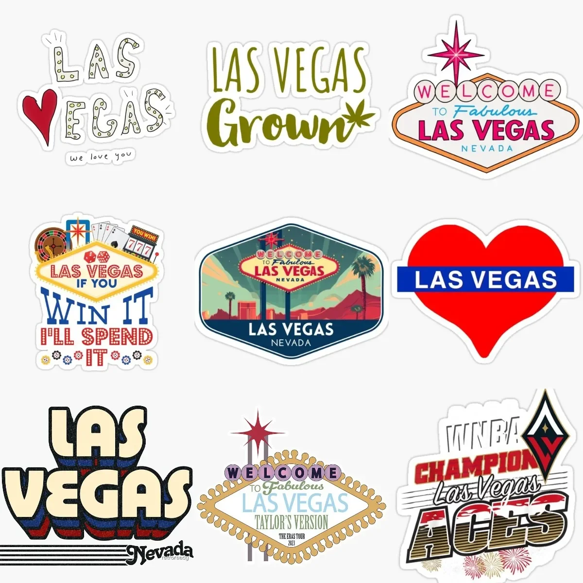 

Creative Las Vegas PVC Materials Accessories Sticker for Decorate Wall Room Car Motorcycle Racing Helmet Bumper Window Decal
