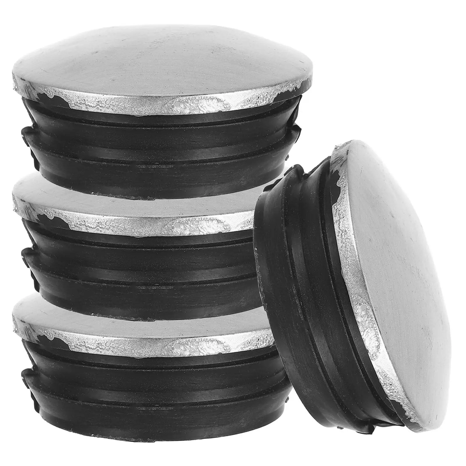 4Pcs Black Rubber End Caps for Fence Post Protection Covers Guardrail Post Cover Outdoor Pipe Tubing End Cap Chain Fence Parts