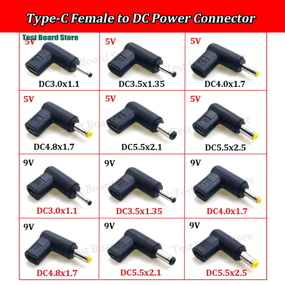 USB C PD to DC Power Connector Universal 5V 9V Type C to DC Jack Plug Charging Adapter Converter for Router Tablet