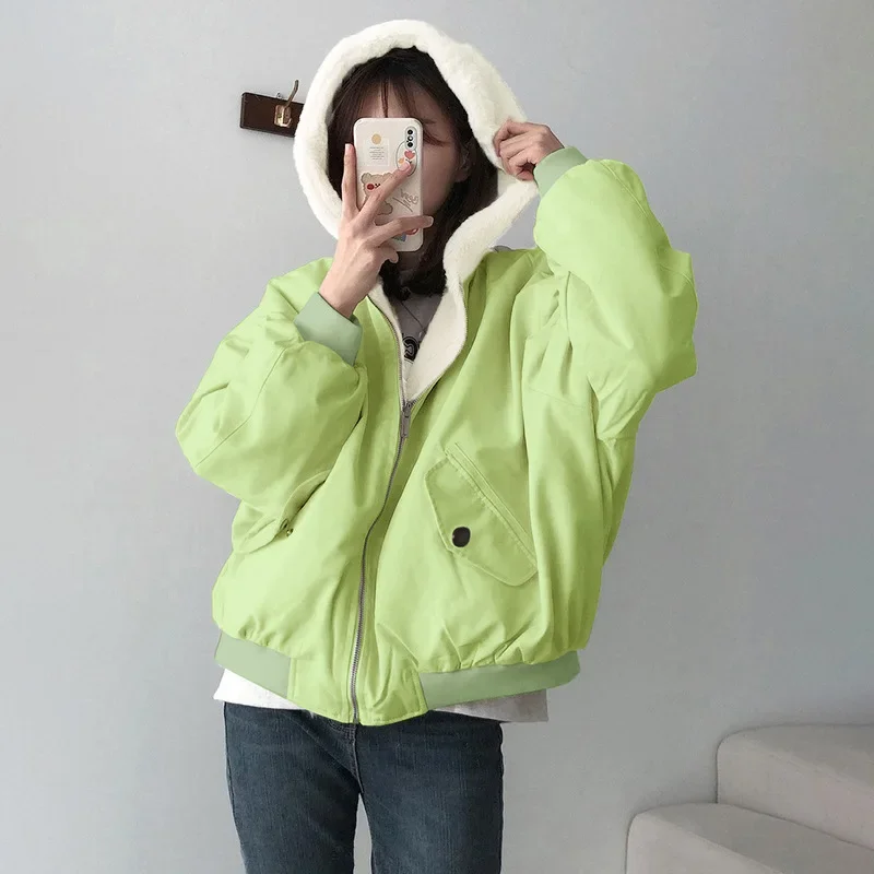 Reversible Faux Fur Coat Women's Multi Color Plush Jacket 2025 Fall Winter Fashion Parka