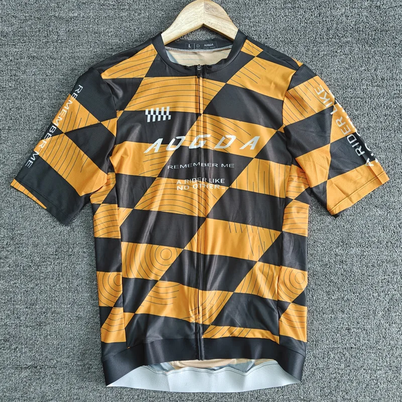 Aogda Pro Air Cycling Jersey for Men,Lightweight Aero Short Sleeve Bike Jersey,Breathable Slim Fit Bicycle Clothing