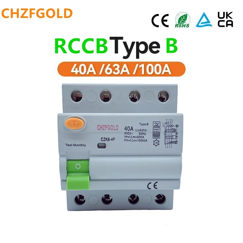 230V 400V Rccb Price Circuit Breaker Rccb Type B Rcd Rccb Type B Matis 4P 30mA 40a 63a