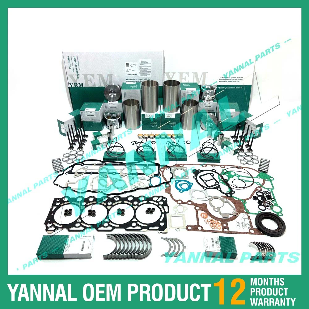 

Комплект для восстановления двигателя Kubota V3307 для трактора M6040 S630 S650 Bobcat Skid loader