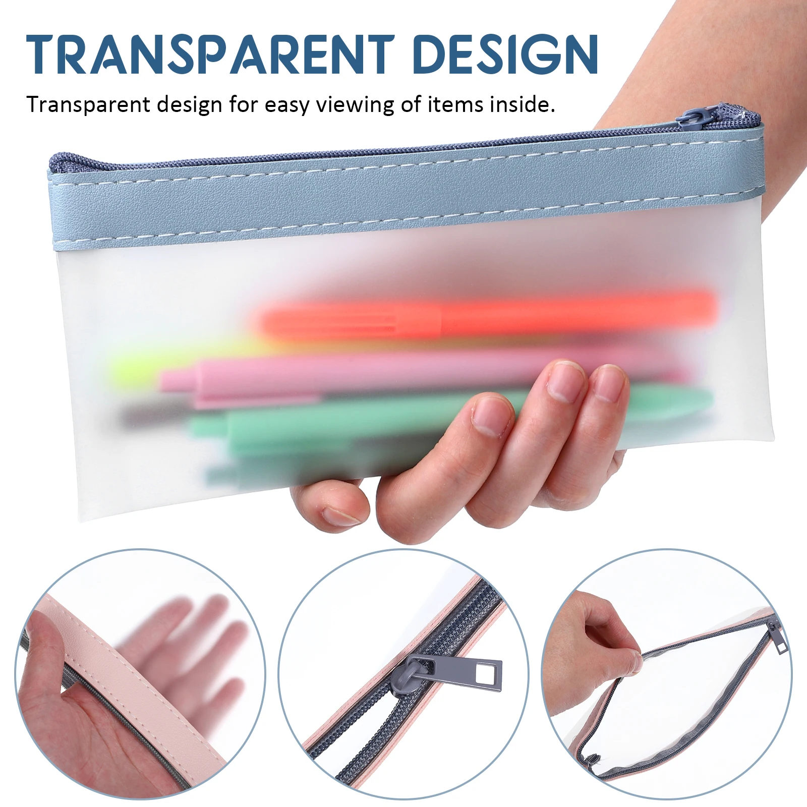 

4 шт., кошелек-конверт, полупрозрачные сумки на молнии, универсальный пенал для ручек, органайзер для макияжа, сумка для денег, канцелярская сумка