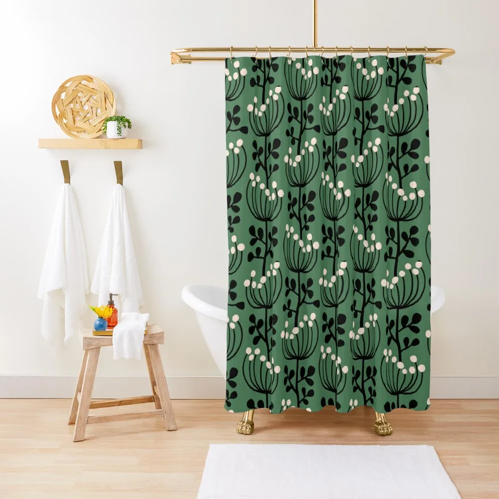 

Mimosa - Green Shower Curtain Elegant Bathroom Curtain Curtain Bathroom Shower