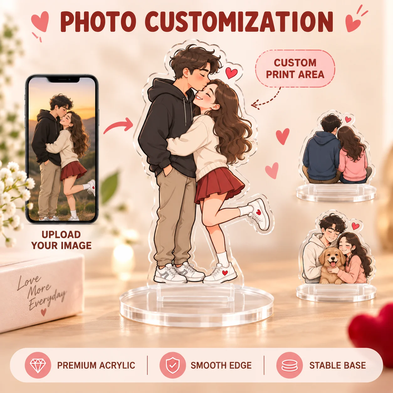 Picture Custom Acrylic Standee Cute Character Shape Desktop Decor Personalized Photo Gift for Home Office Display Keepsake