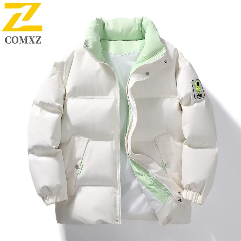 

COMXZ зимний пуховик для мужчин, 2025 г., для отдыха, пешего туризма, защиты от холода, спецодежда на белом утином пуху, утолщенная верхняя одежда с подкладкой