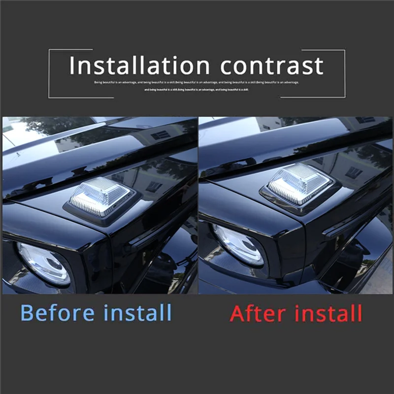 

For Mercedes-Benz G-Class W463 G55 G63 2019-2020 Dry Carbon Fiber Car Hood Turn Signal Light Cover Trim Replacement Parts-ABQF