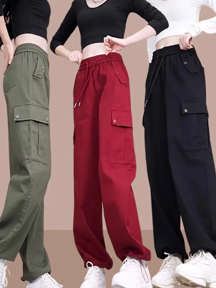 Loose High Waist Casual Trousers Women's Spring Autumn New Style Harlan Pants Sports Pants All-Match Cuffed Workwear Trousers