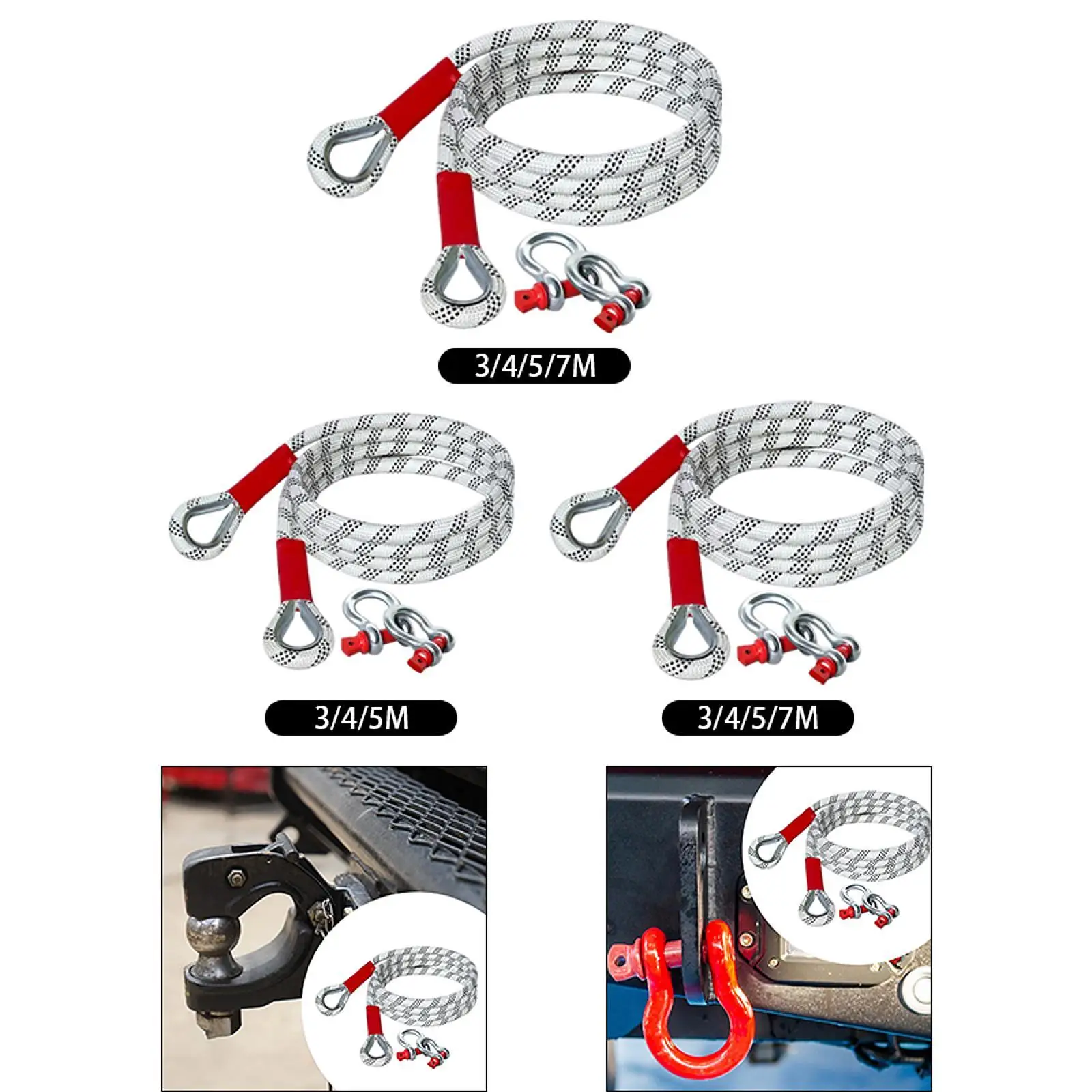 

Generic Car Towing Rope High Performance Accessories Easy to Use Auto Towing