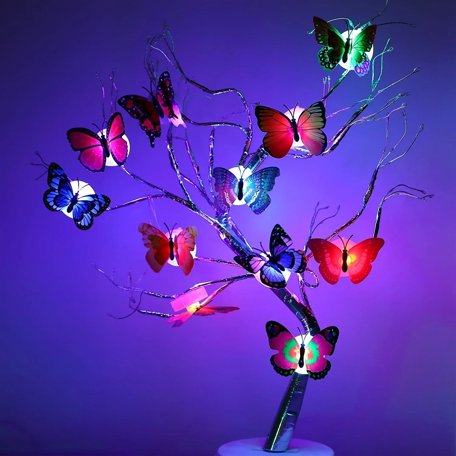 20pcs 3D LED Butterfly Decoration Night Light Sticker Single and Double Wall Light for Garden Backyard Lawn Party Festive Party