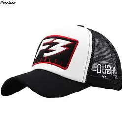 Letter Embroidery Golf Cap Colorblock Baseball Caps Mesh Patchwork Trucker Hat Outdoor Sports Snapback Hats Rock Casquette Visor