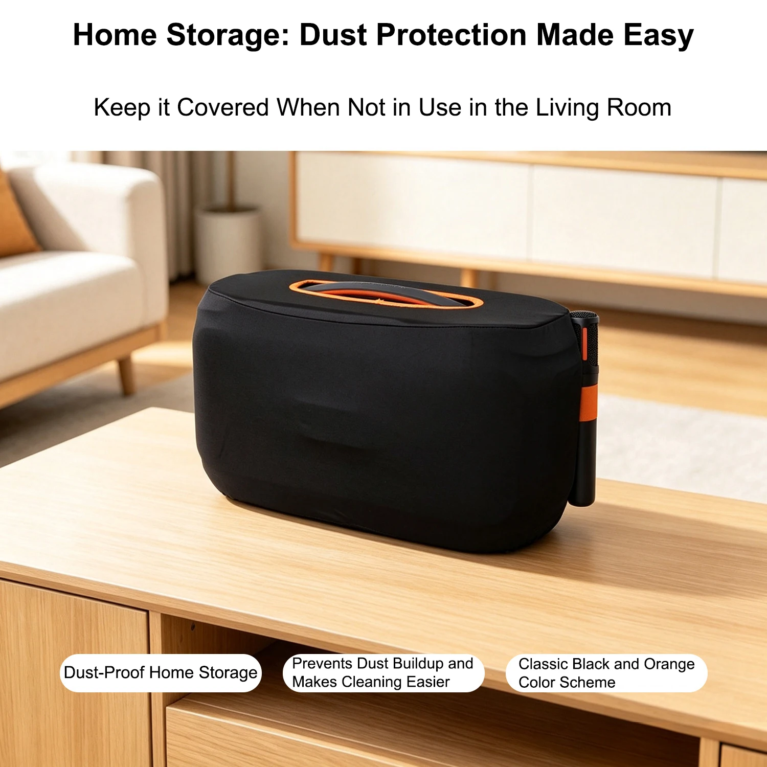 Dust Cover for JBL PartyBox On The Go 2 Water Resistant Case with Mic Holders Shockproof Protective Sleeve