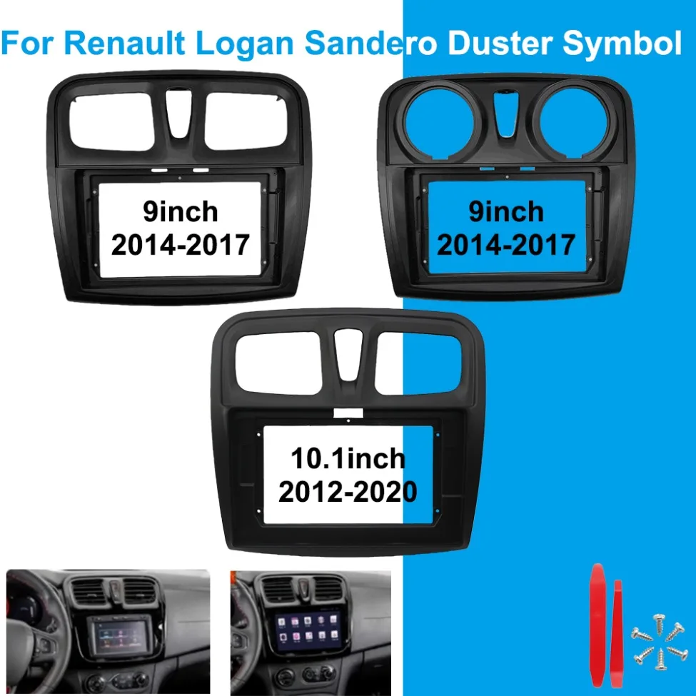 Capa modificada para console central de carro, 9 polegadas, 10.1 polegadas, para renault logan sandero espanador, símbolo, multimídia, rádio, adaptador de cabo