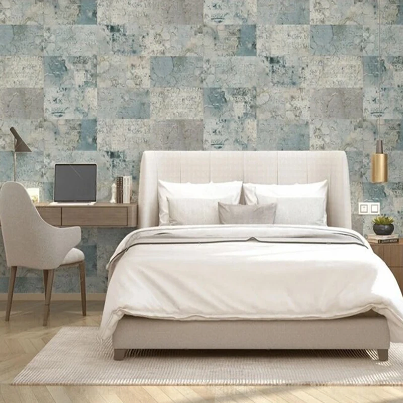 Geometric Original light blue texture picture TV bedroom home decoration mural background wall
