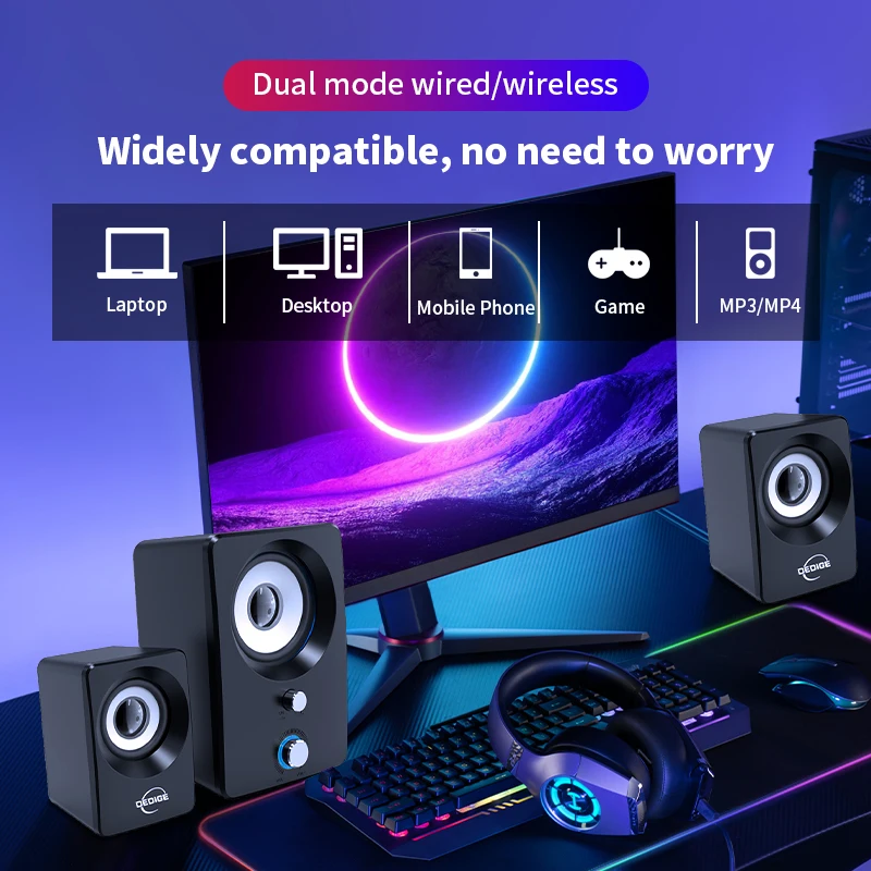 Multimedia PC Wireless speakers Home desktop laptop combined subwoofer Music games Movies Mobile phone speakers