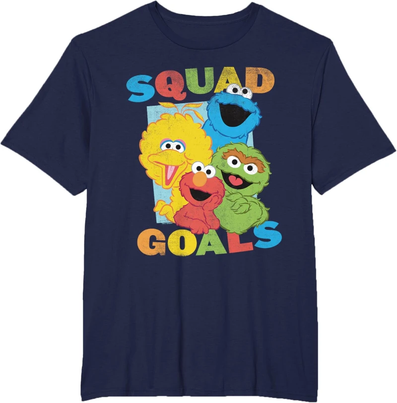 Camiseta Sesame Street Squad Goals (tallas S-4XL) y Set de Libros de Cartón para Bebés, Novedad de Verano 2026