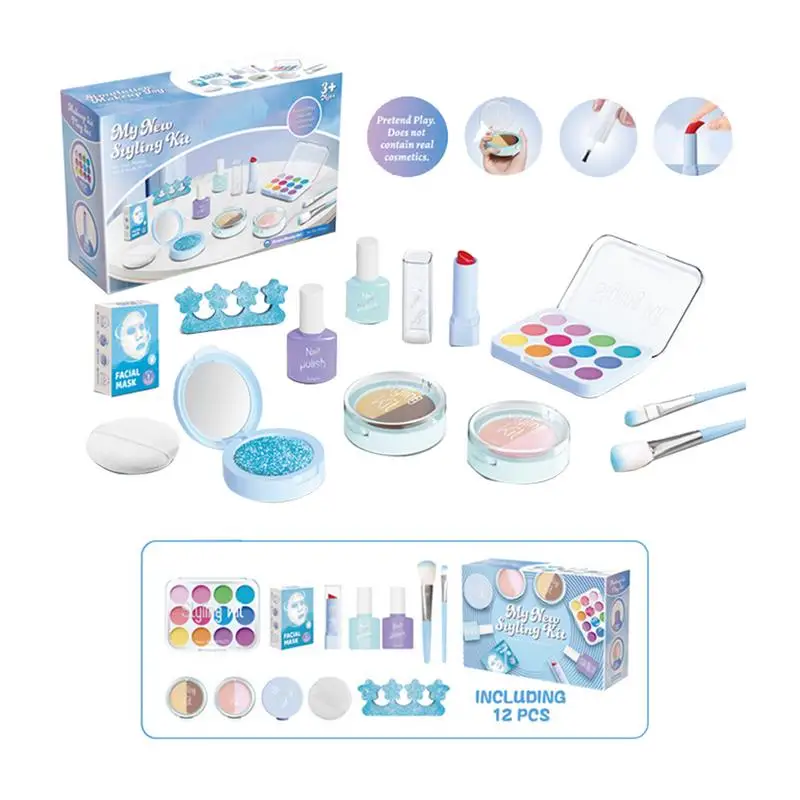 Pretend Play Makeup Kit Fake Makeup Toys Makeup Kit Pretend Toy Makeup Set Imaginative Pretend Cosmetic Set For Kids 3-5