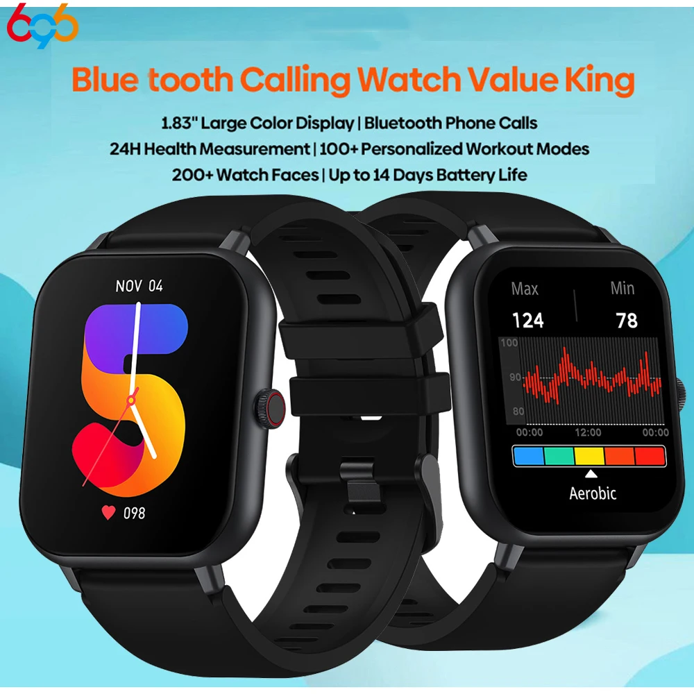 

2024 New 1.83" Men Blue Tooth Call Smart Watch Health Monitoring Sport Fitness Tracking Waterproof Music Women Smartwatch