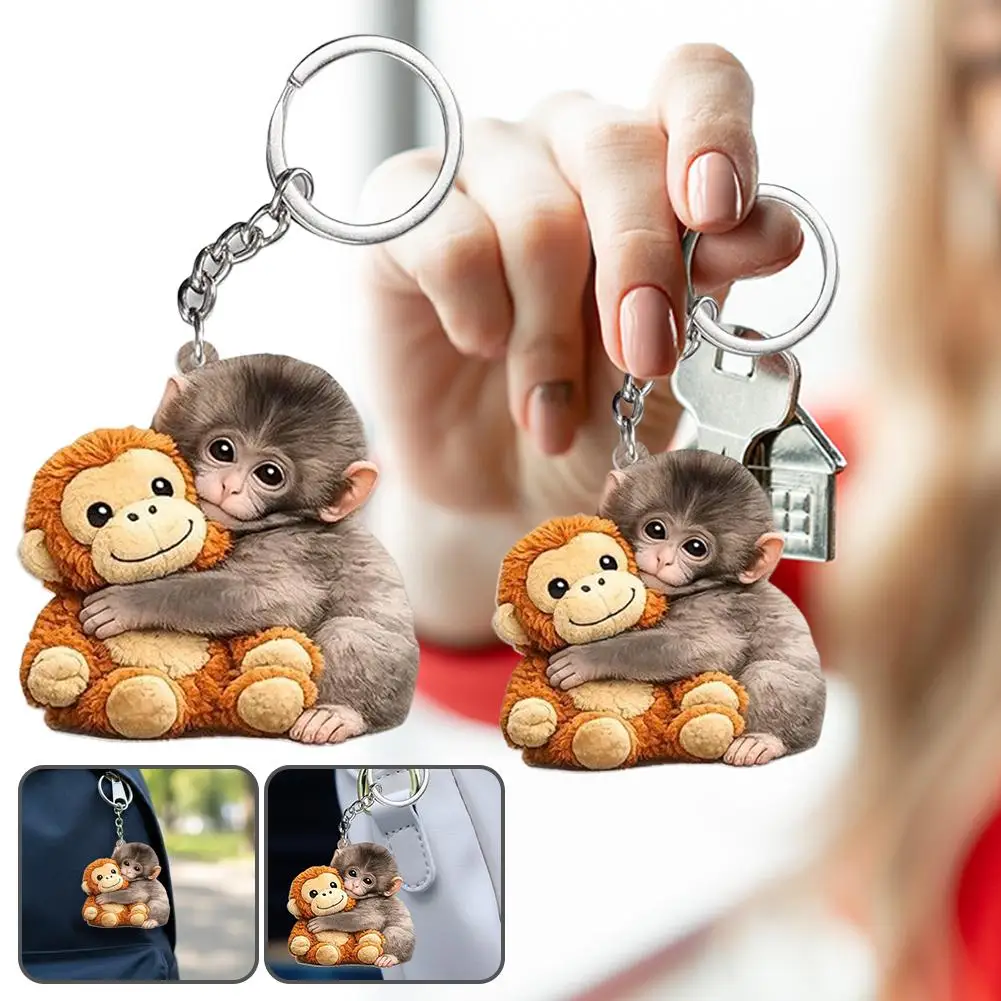 

Прозрачный акриловый брелок в виде животного, милый кавайный кулон для сумки, для ключей и рюкзака, портативный, легкий, привлекательный, для повседневного декора