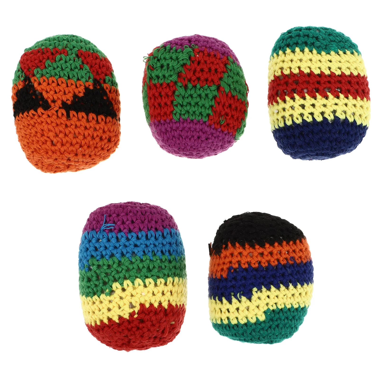 5 Pcs Wool Sandbag Woven Kick Balls Crocheted Throwing Toy Family Game Multicolored Play Football Outdoor Knitted Sacks