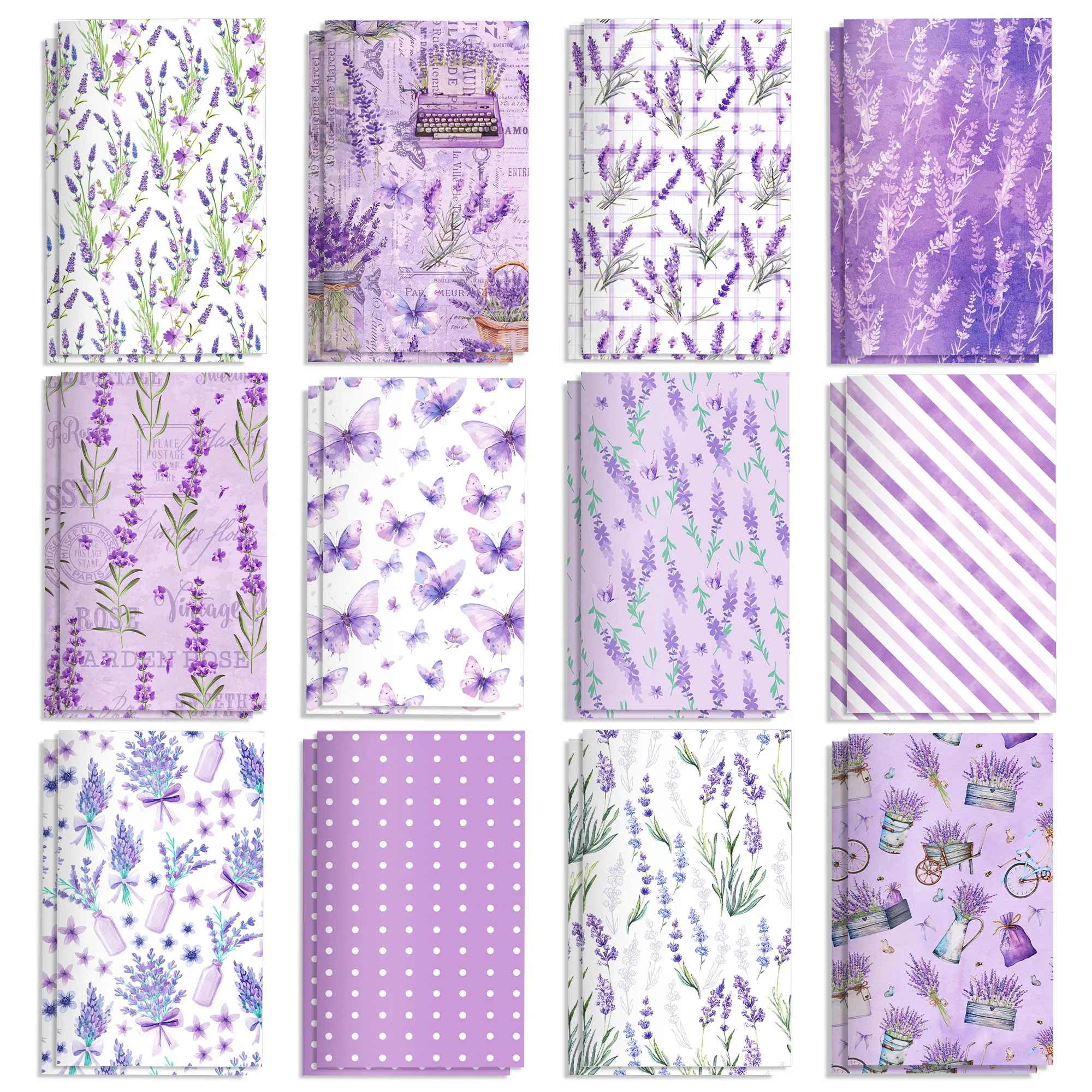 12/24/36pcs Lavender Mini Notepads Daily Weekly Planner Notebook Journal Pocket Notebook School Stationery Kids Gifts Supplies