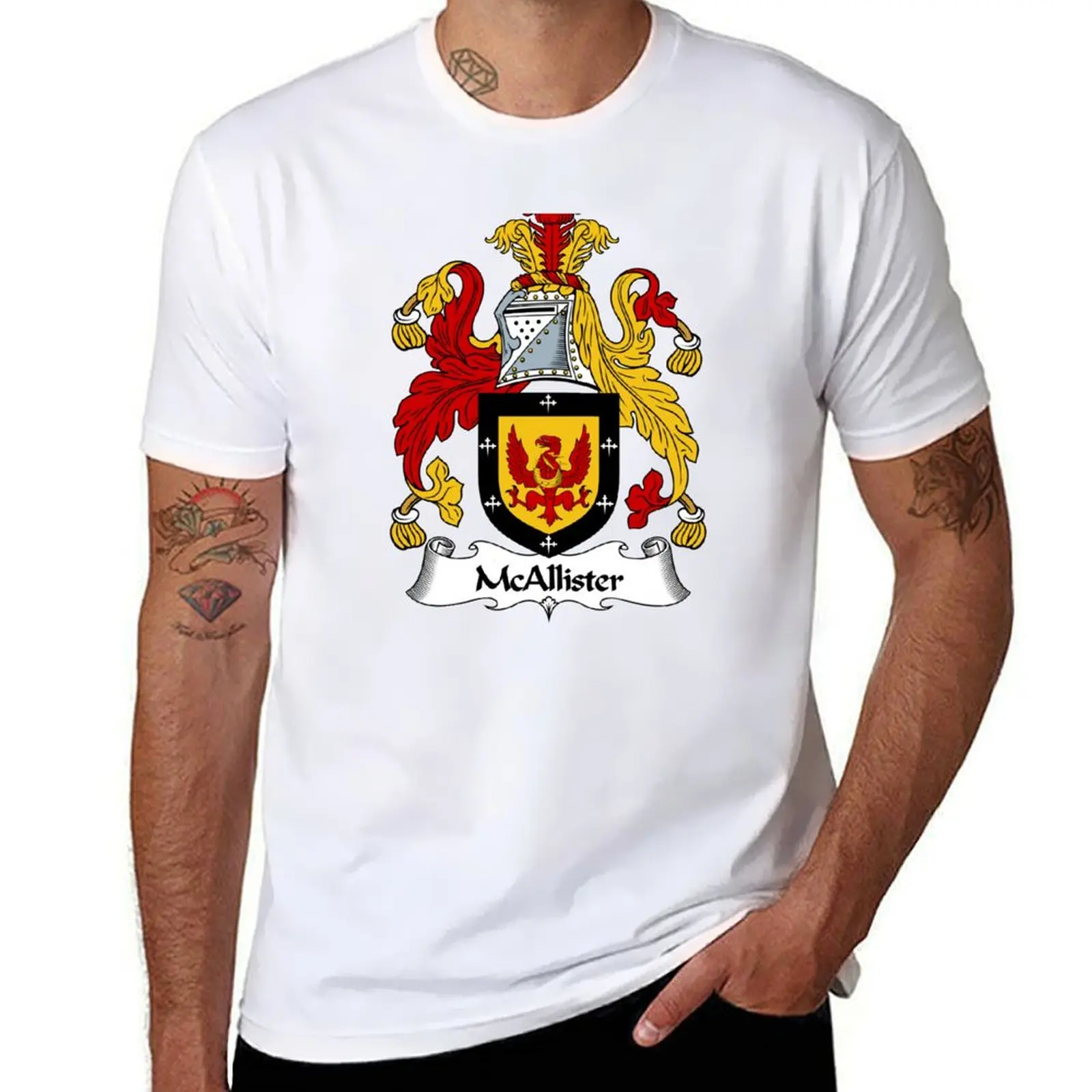 

McAllister Coat of Arms / McAllister Family Crest T-Shirt t shirts for man cotton soft funny t shirts dark humor T-Shirt