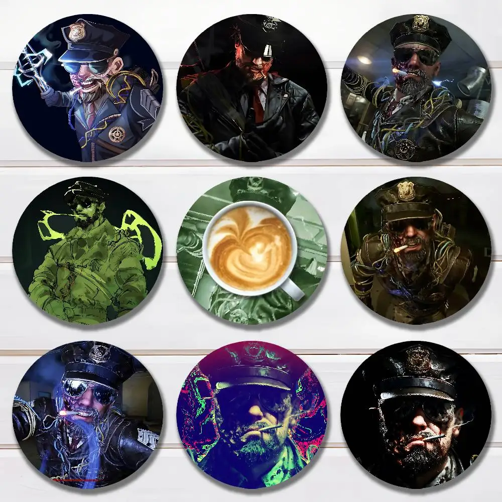 

O-Outlast Game Leland Coyle Round Wooden Coasters For Cute Design Suitable for Drinks Tea,Coffee Home Perfect Gift