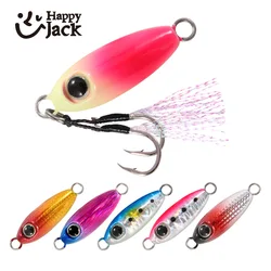 HappyJack-Rockfishing Micro Elenco Metal Jig, Slow Drop Jig, Shore fundição Jigging colher, água salgada JIG, 3.5G, 5G, 7G, 10G, 15G, 20G