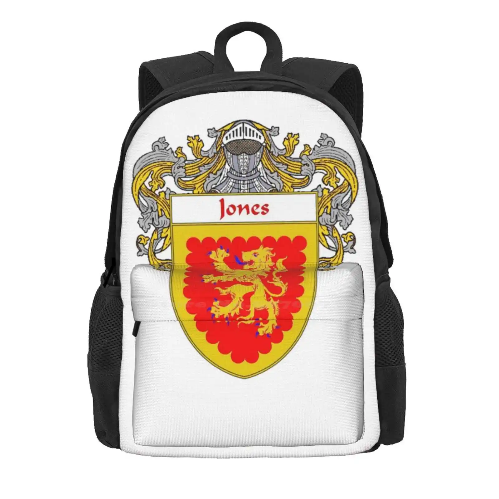 Jones Irish Coat Of Arms/Family Crest Hot Sale Schoolbag Backpack Fashion Bags Jones Coat Of Arms Jones Family Crest Scottish S