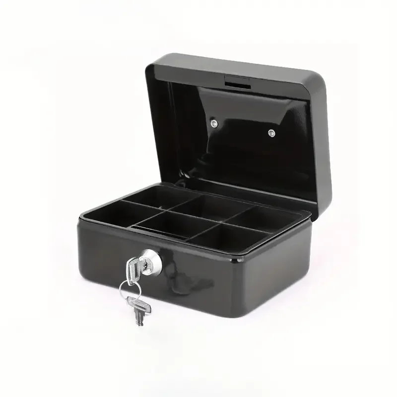 Cash Box with Key,Small Safe Lock Box with Portable Handle,Cash Drawer for Cash Safe Metal Box Jewelry Precious Stuff Container