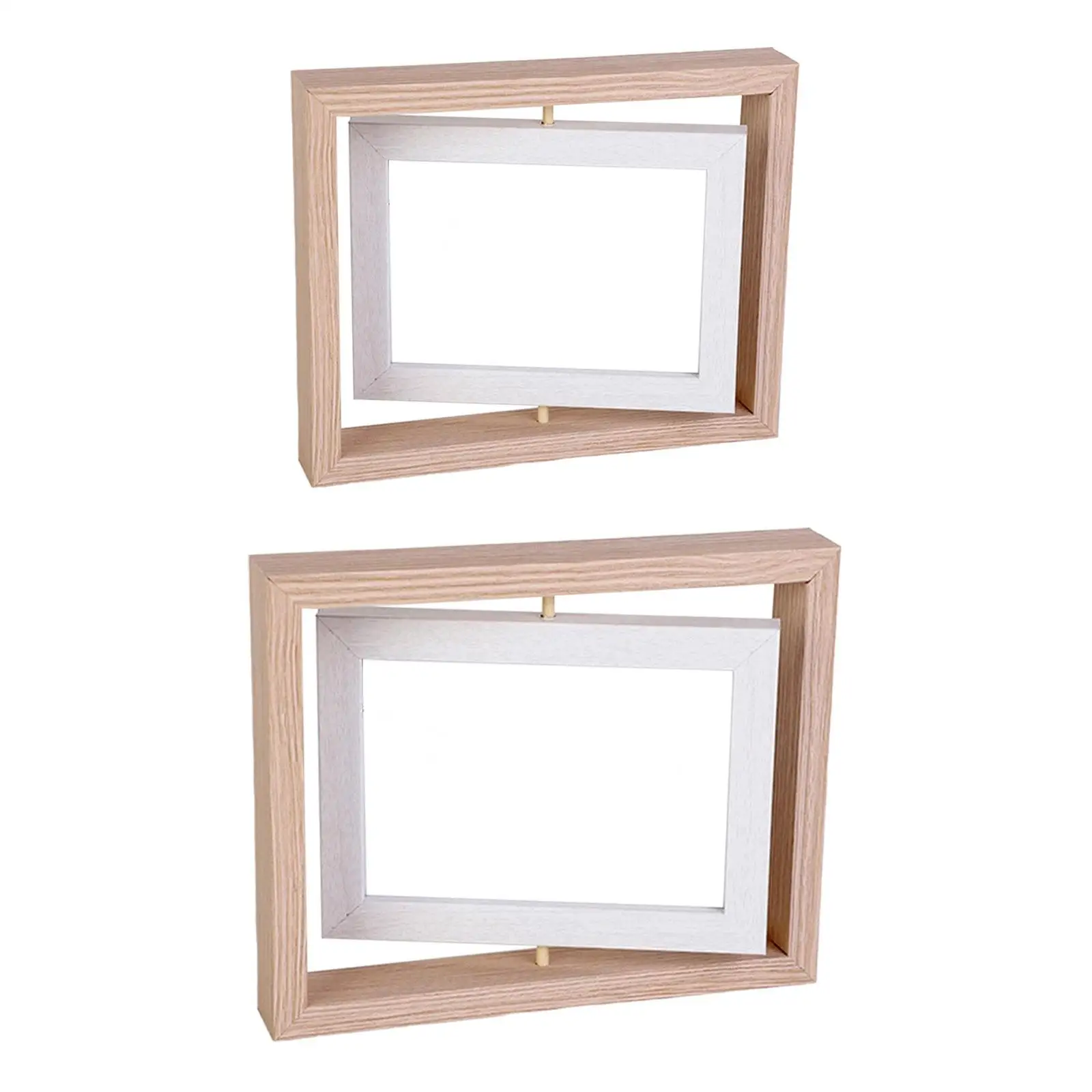 

Rotating Picture Frame Display Case Easy to Install Double Sided Photo Frame for Desktop Baby Birthdays Valentines Office Mom