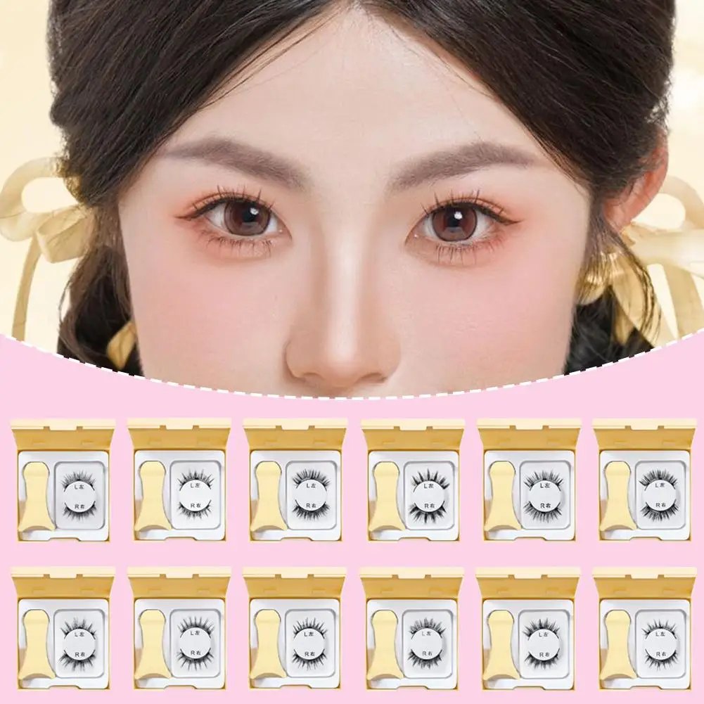 1 par de pinzas reutilizables sin necesidad de pegamento, herramienta de vida superior gruesa Natural, maquillaje magnético para niñas, pestañas magnéticas con pestañas Z7I8