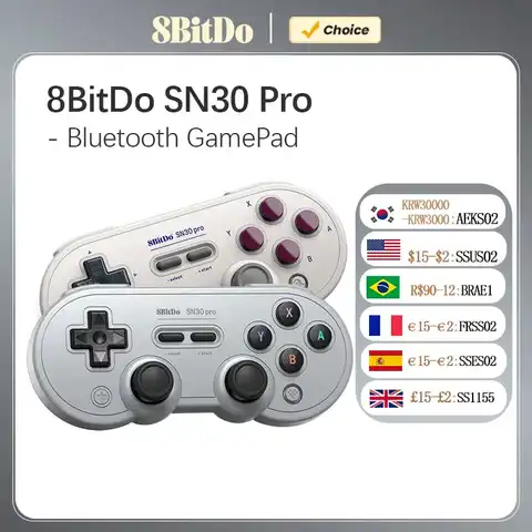 8Bitdo SN30 Pro 블루투스 게임패드 (닌텐도 스위치 2용) 무선 게임 컨트롤러 조이스틱 (NS, MacOS, 안드로이드, Steam, 라즈베리 파이 지원)