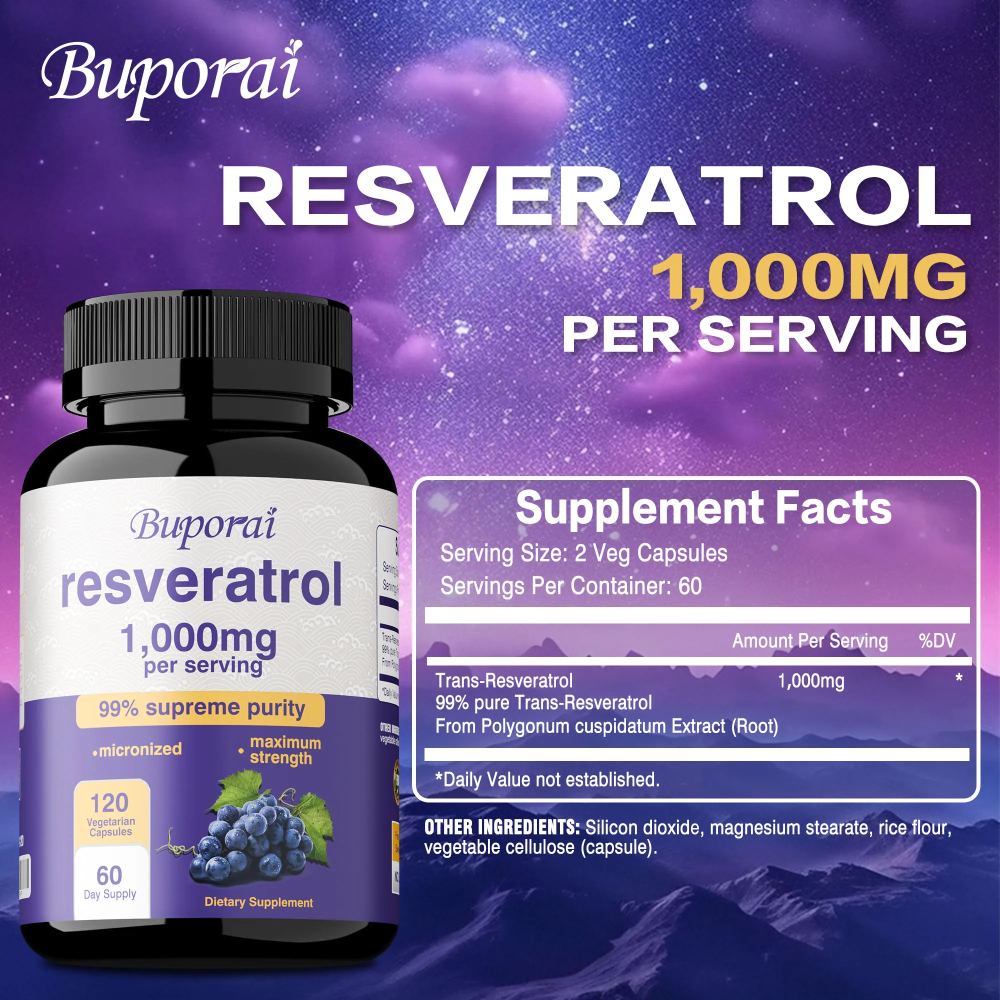 Resveratrol Capsules - Anti-ag - Health And Wellness Promotion ulasan dan harga