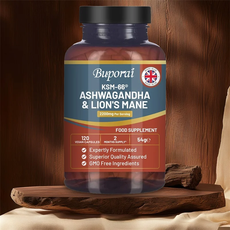 Ashwagandha and Lion’s Mane - Improve Focus, and Boost Immunity, with Black Pepper To Support Cognitive Function & Memory Health