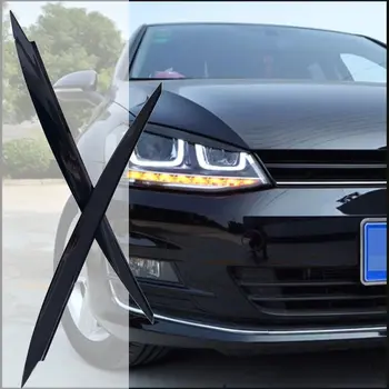 Para osłon na reflektory samochodowe, brwi i powieki do VW Golf 7 VII GTI GTD GTE R MK7 2012 2013 2014 2015 2017 2018 2019 2020 w kolorze czarnym 10 best sales 2012 gti - №6