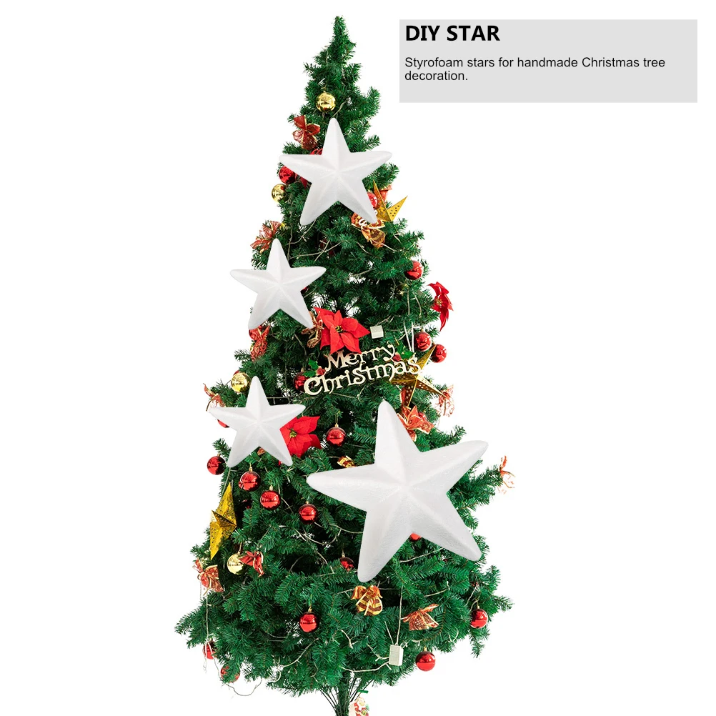 

24Pcs DIY Christmas Unfinished Craft Star Supply Smooth Surface High Density for Xmas Tree Handmade Decoration