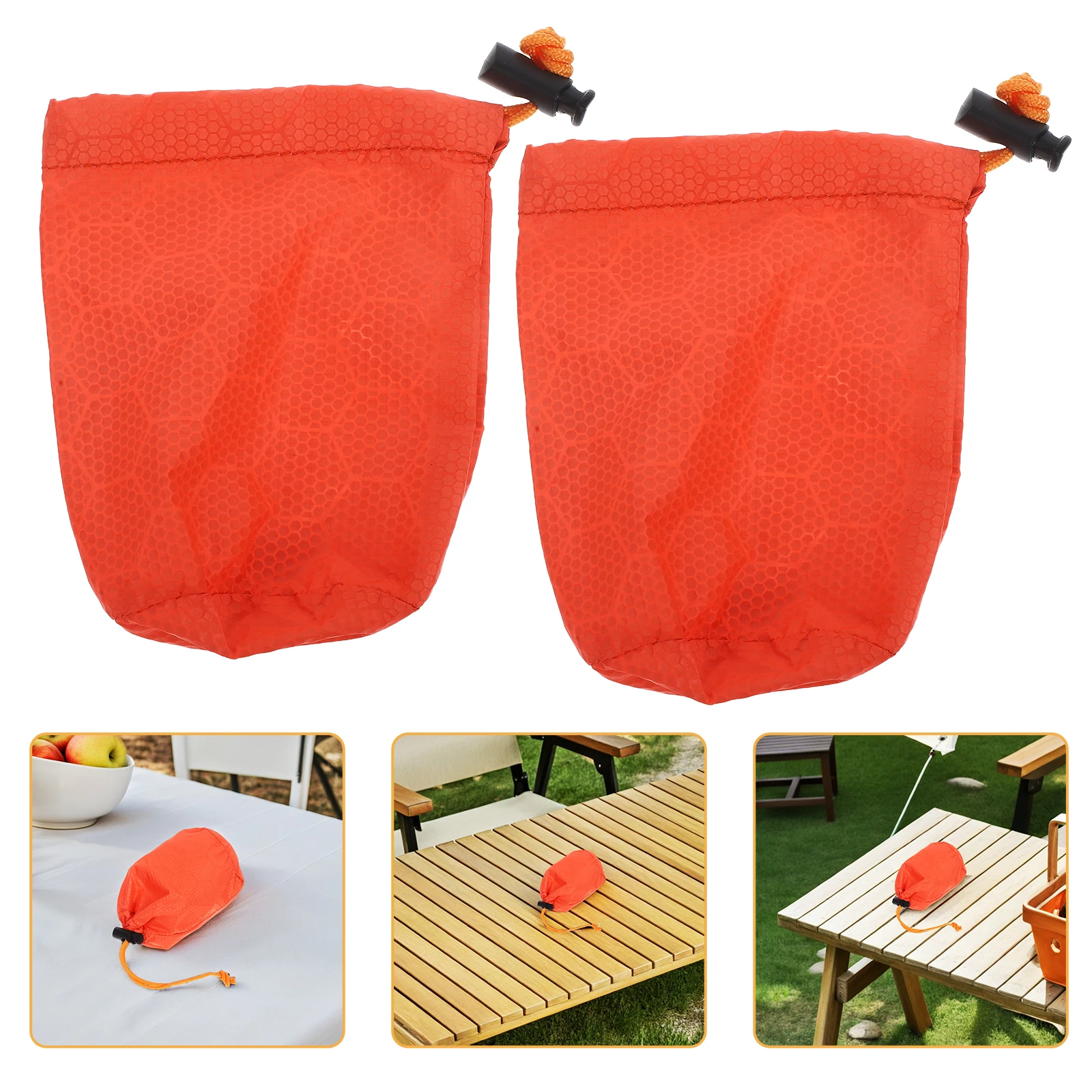 

2pcs Sleeping Bag Storage Camping Foldable Emergency Bags for Adults Orange Coated Silver Fabric Random Rope Color Lightweight