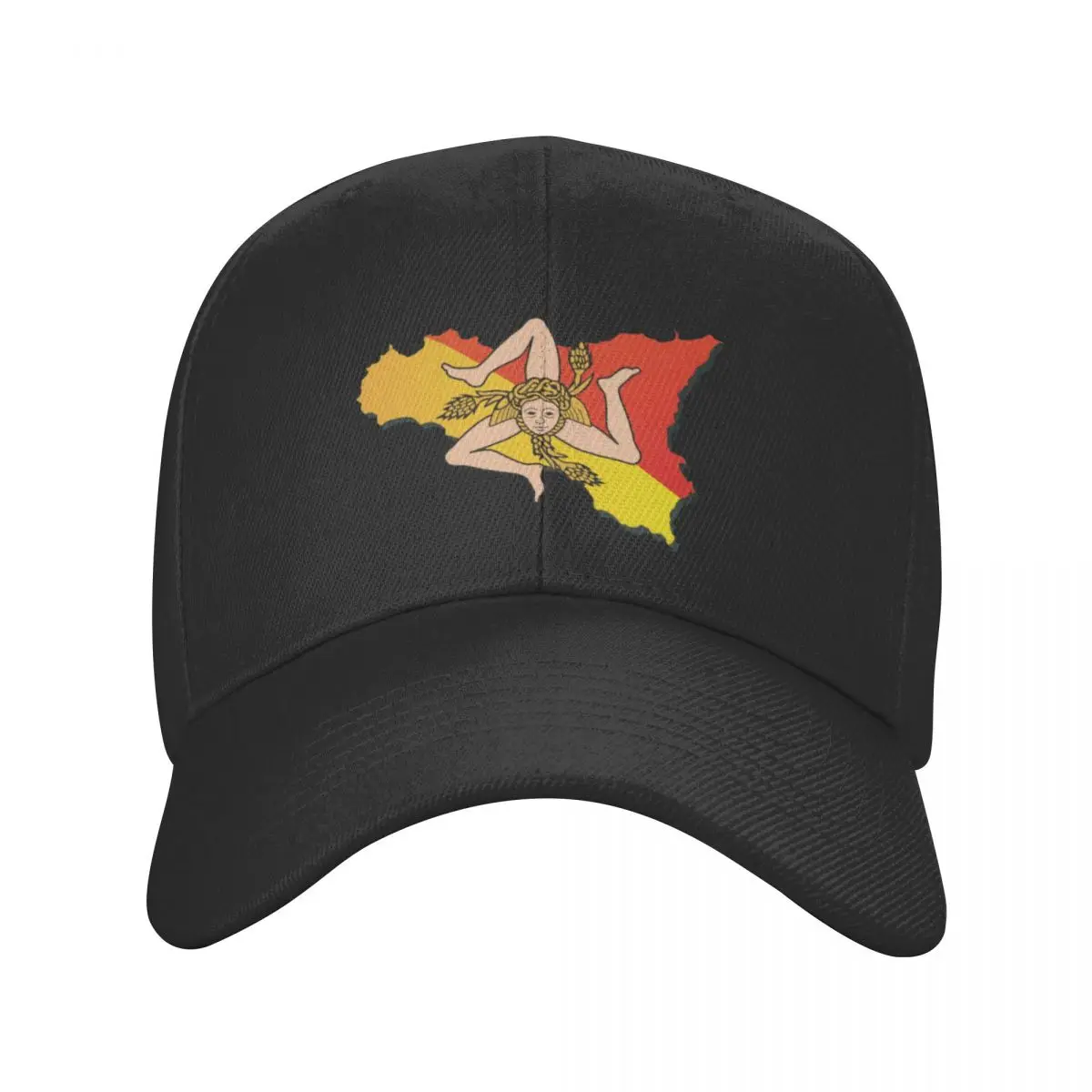 Classic Sicily Sicilia Flag Map Baseball Cap for Women Men Breathable Italian Sicilian Pride Dad Hat Sports Snapback Caps