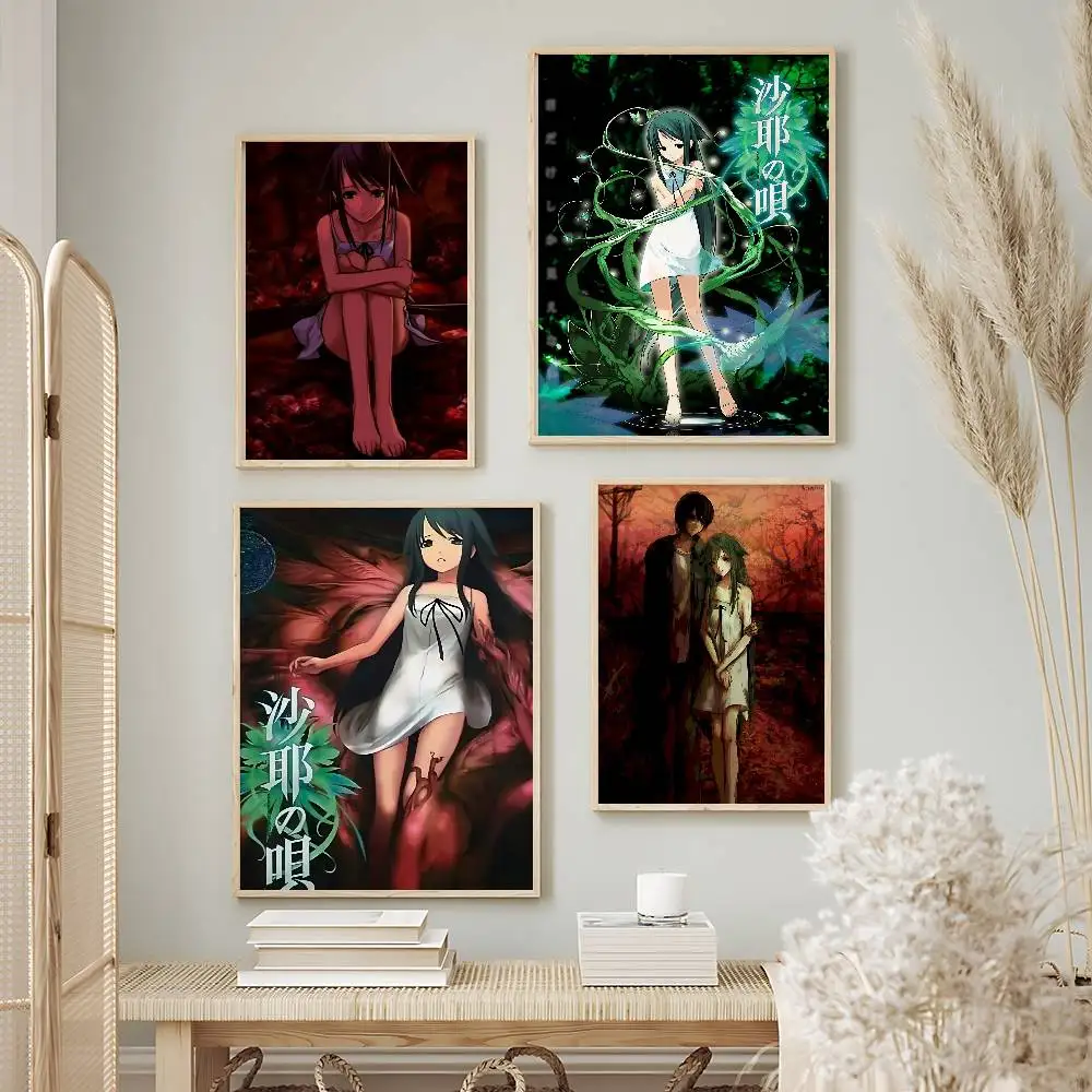 Gothic Novel The Song of Saya Posters Premium Self-Adhesive No Residue Wall Sticker for Home Office Bar Decor