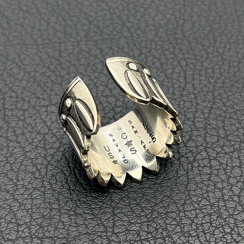 Cody Retro Navajo Vintage Feather Ring for Men Beaded Arch Open Jewelry Designer Luxury Quality Unique Statement Gifts